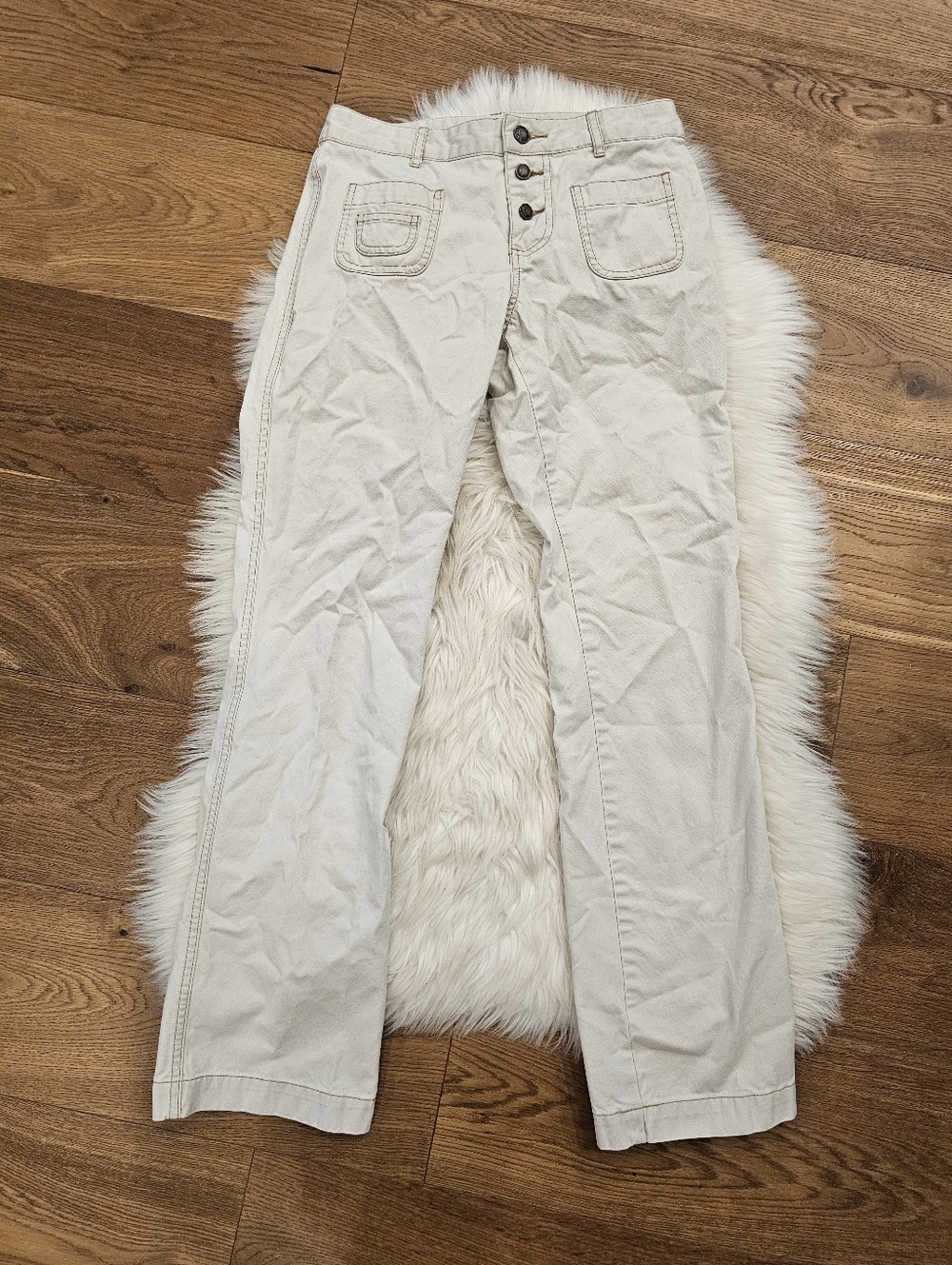 Vintage Low Rise Old Navy Women’s Light Cream Straight-Leg Jeans